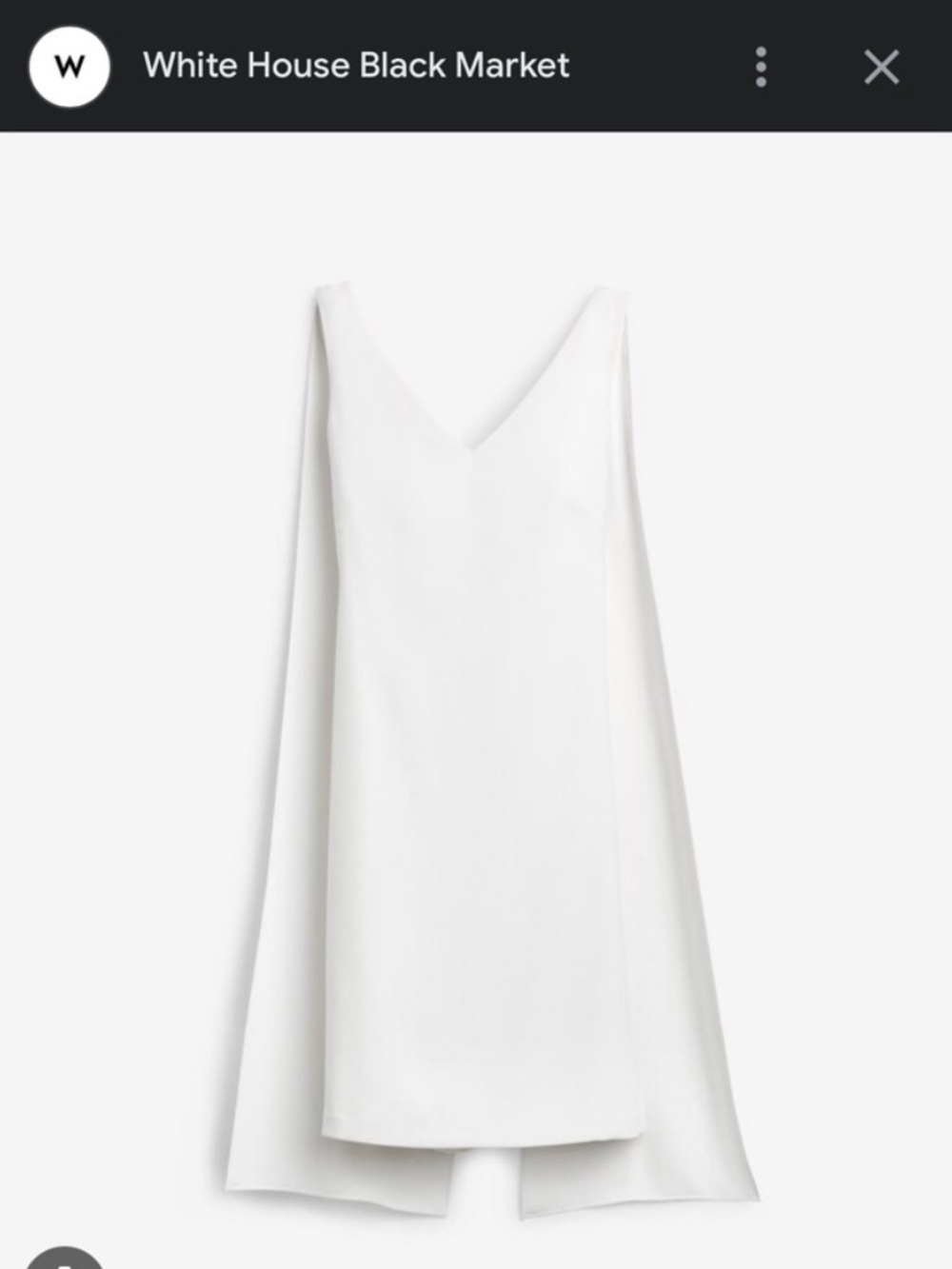 White House Black Market Strapless White V-Neck A-Line Dress